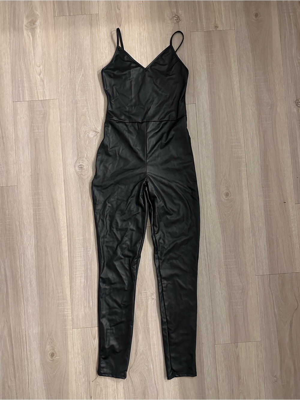 Sleeveless Black Faux Leather Jumpsuit Fashion Nova